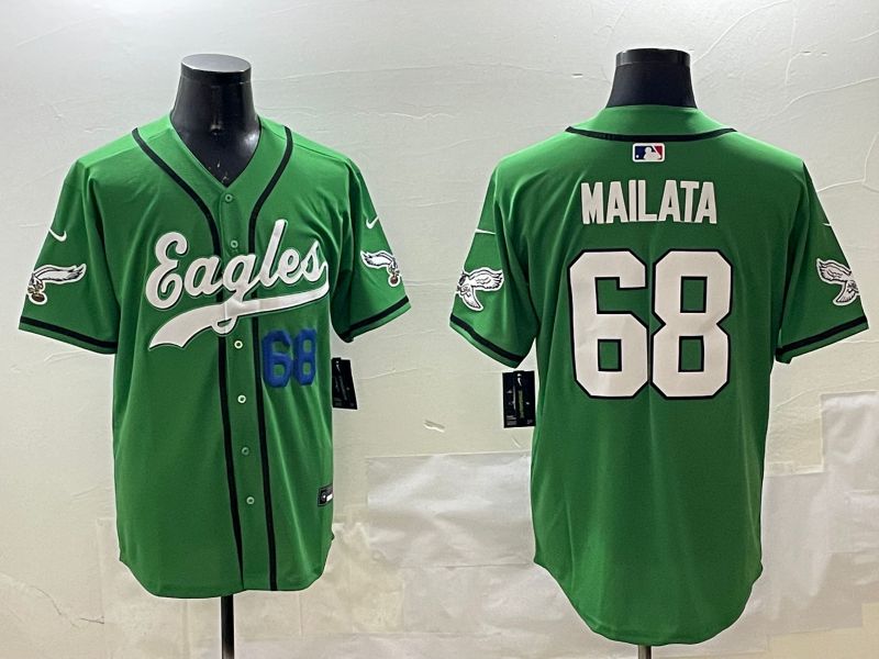 Men Philadelphia Eagles #68 Mailata Green three generations Jointly Name 2025 Nike Limited NFL Jersey style 4